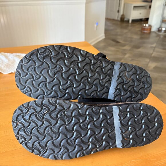 Birkenstock Womens Upsalla Black Leather Shearling Ankle Boots Shoes/Barely worn - Picture 4 of 5